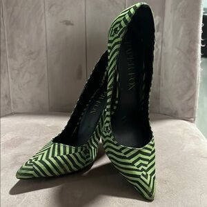 Paper Fox Green Zigzag Women's Heels